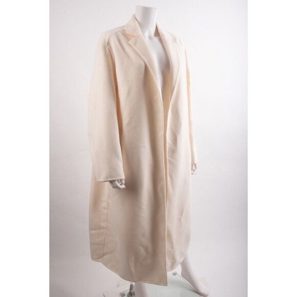 Zara Womens A/W 2022 Ivory Wool Coat Mid Length Open front US M L 6153/902 NWT - Picture 3 of 7